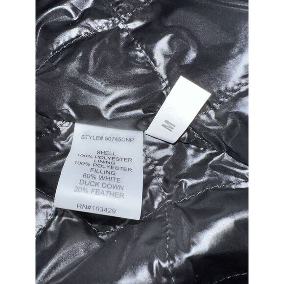 Anorak Womens Duck Down Feather Light Weight Long Puffer Houndstooth Size Medium - Picture 13 of 15